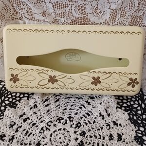 VINTAGE RANSBURG "the finest in its field" METAL TISSUE HOLDER TABLETOP OR WALL